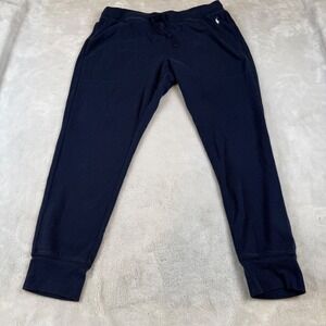 Polo Ralph Lauren Mens XL Navy Blue Waffle Knit Sleepwear Jogger Pajama Pants